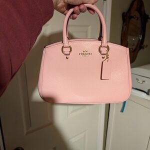 Coach Pink Leather Satchel Handbag